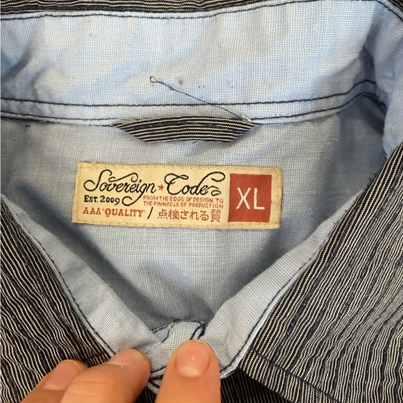 Sovereign Code Striped Blue Shirt - Picture 2 of 7